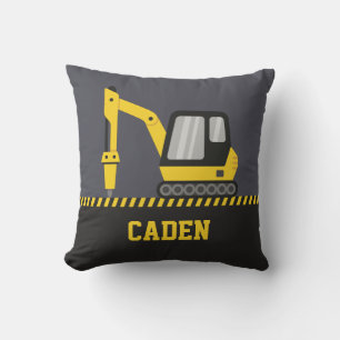 Coussin Excavateur Jaune Avec Pièce De Brise Salle Enfants