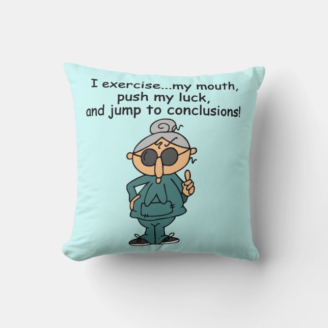 Coussin Exercice, Push, Jump Humour (Recto)