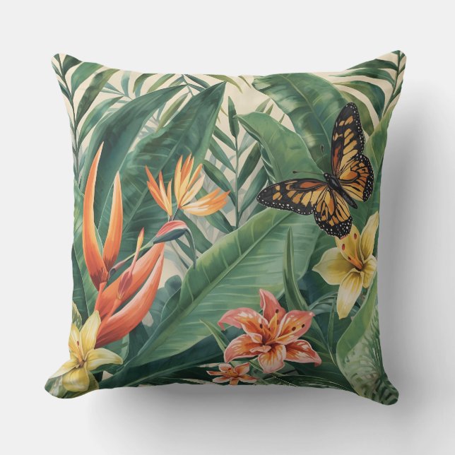 Coussin Exotic Garden Delight Throw Pillow (Recto)