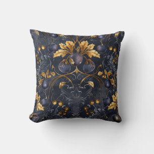 Coussin Exotique Black Berries Golden Feuille Royal Garden