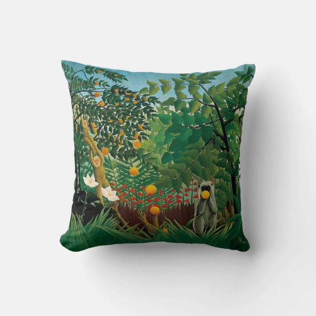 Coussin exotique de paysage de Henri Rousseau (Recto)