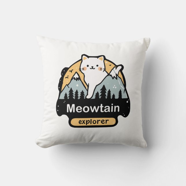 Coussin Explorateur de Meowtain – Conception d'aventure de (Recto)