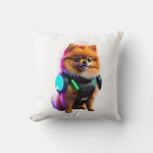 Coussin Explorateur Poméranien Cybernétique du Futur