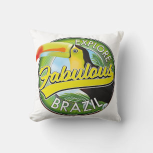 Coussin Explore Fabulous Brazil Logo Magnet