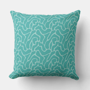 Coussin Explorer les motifs turquoise fluides