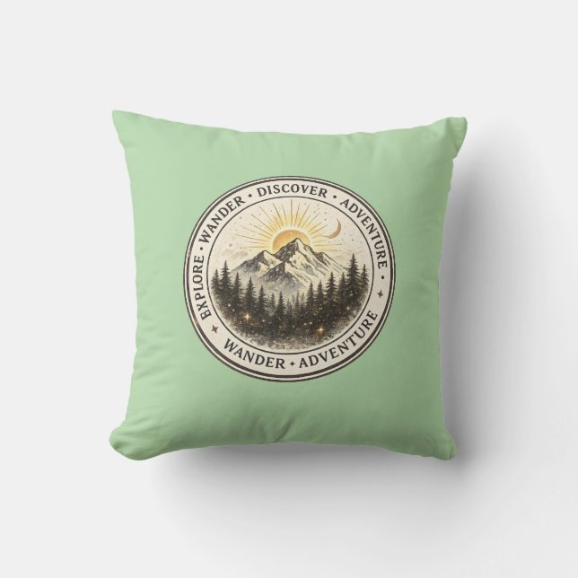 Coussin Explorez Randonnée Découvrez la couverture de mont (Recto)