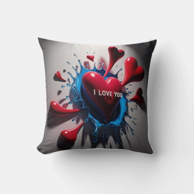 Coussin Exploser les coeurs et les larmes : explosion émot (Recto)