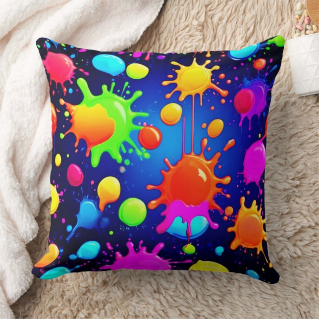 Coussin Explosion Abstraite de peinture (Couverture)