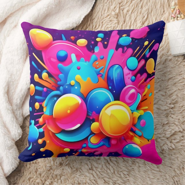 Coussin Explosion colorée de bulle (Couverture)