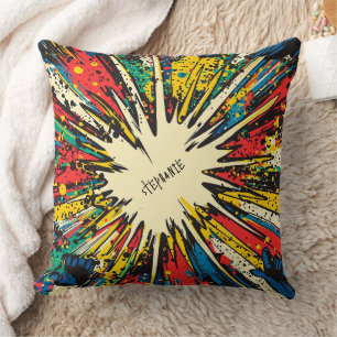 Coussin Explosion d'art pop de style comique (2)