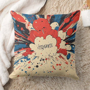 Coussin Explosion d'art pop de style comique (4)