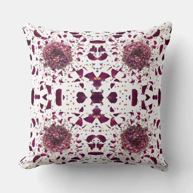 Coussin Explosion de confettis de pétales de rose de luxe  (Recto)