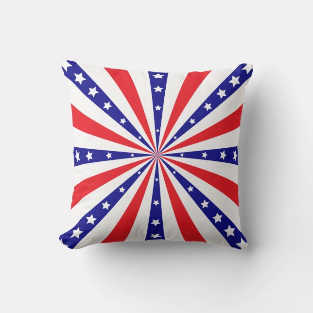 Coussin Explosion de soleil patriotique (Recto)