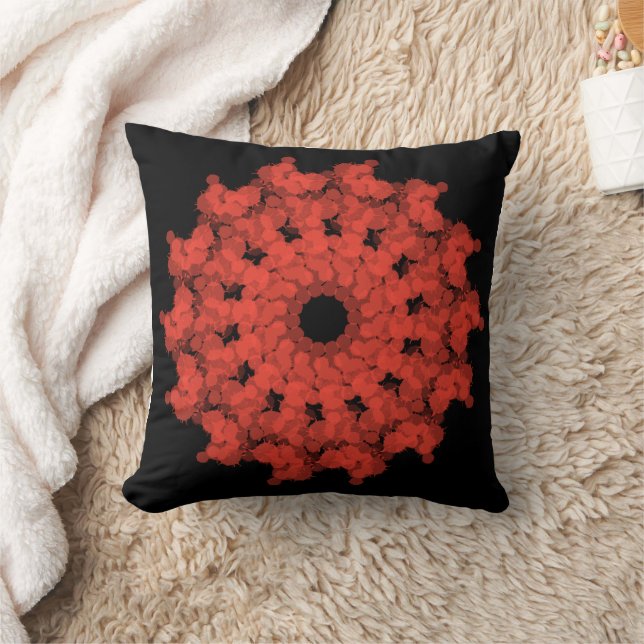 Coussin Explosion d'étoile rouge dans le ciel noir (Couverture)