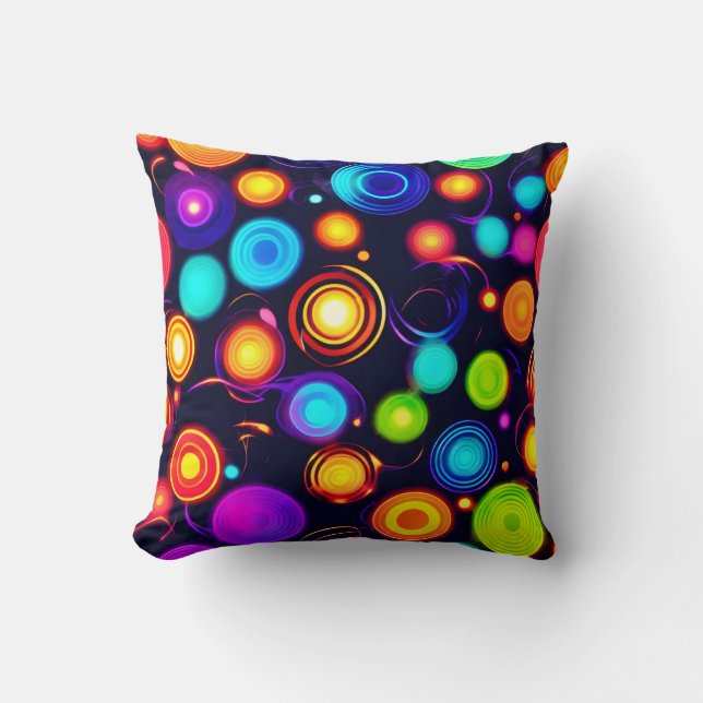 Coussin Explosion du cercle de néon (Recto)