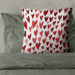Coussin Explosion du coeur du jour Valentines - rouge