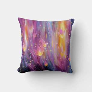 Coussin Explosion florale lumineuse abstraite