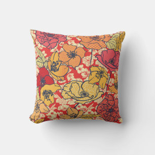 Coussin Explosion florale : Tendance Vintage transparente.