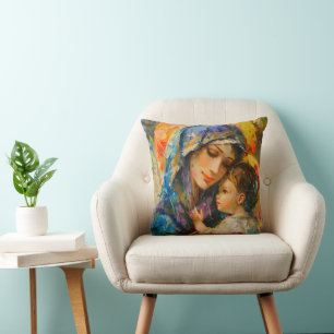 Coussin Expressionisme de Marie et Jésus
