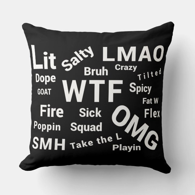 Coussin Expressions d'argot et langage adolescent vers 201 (Recto)