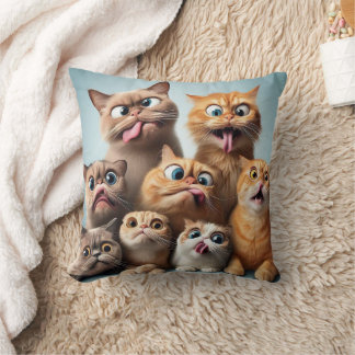 Coussin expressions de chats amusantes