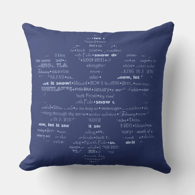 Coussin Expressions typographiques d'hiver (Recto)