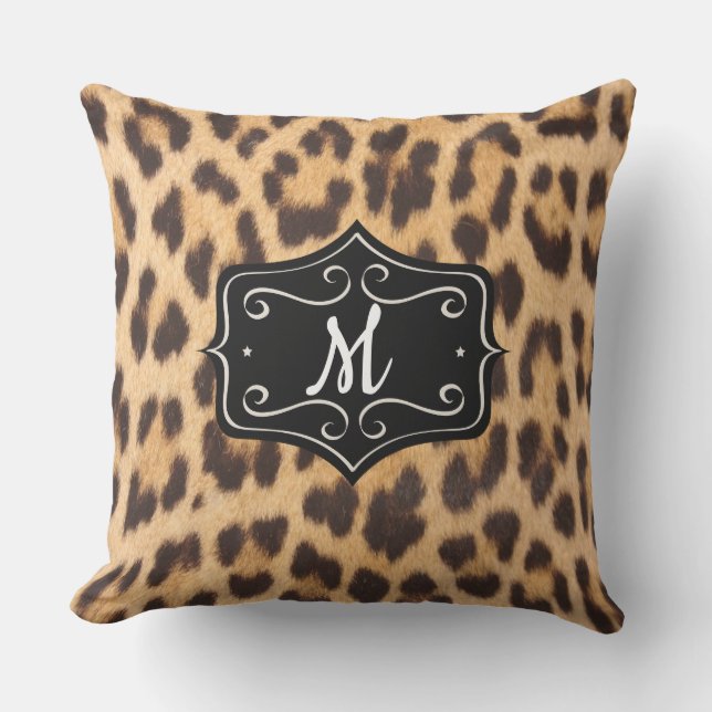 Coussin extérieur 20X20 Monogram imprimé léopard (Recto)