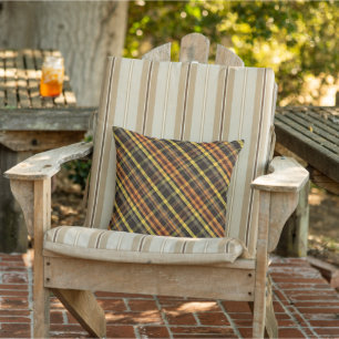 Coussin extérieur à carreaux d'automne