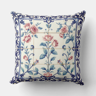 coussin extérieur à filigrane de rose