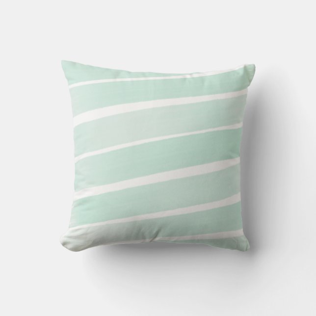 Coussin extérieur à la pinte verte et blanche (Recto)