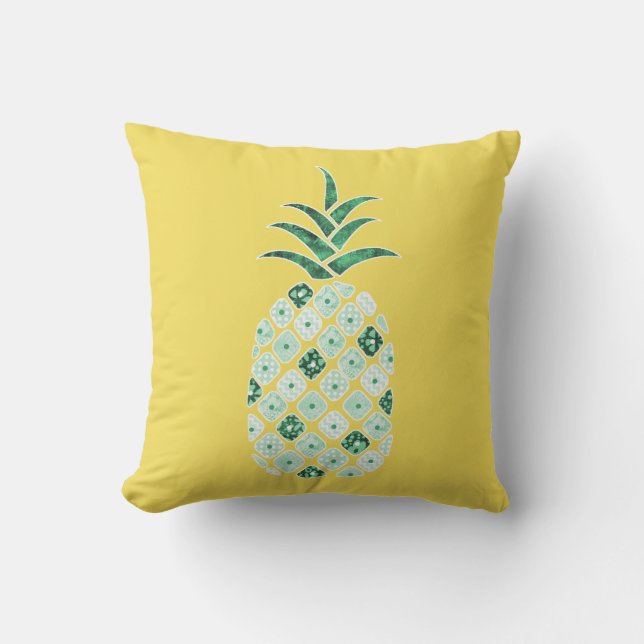 Coussin extérieur à l'ananas vert (Recto)