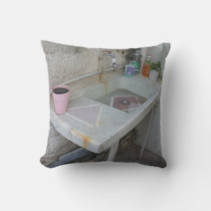Coussin extérieur avec photo d'une vieille maison