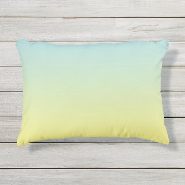 Coussin extérieur bleu et jaune d'Ombre (Devant)