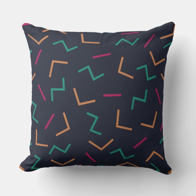 Coussin extérieur couleur motif rétro (Recto)