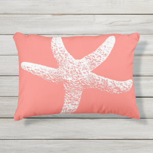 Coussin extérieur d'accent d'étoiles de mer roses