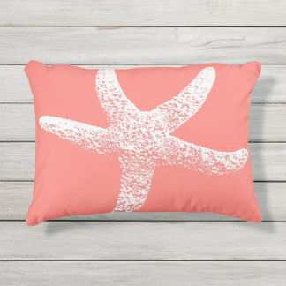 Coussin extérieur d'accent d'étoiles de mer roses
