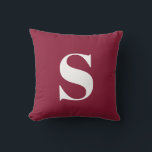 Coussin extérieur de Bourgogne<br><div class="desc">Coussin extérieur Monogrammé initial de Bourgogne. Coussin extérieure décorative avec une seule initiale. Personnalisez rapidement et facilement.</div>