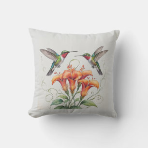 Coussin extérieur de colibri floral