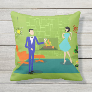 Coussin extérieur de couples modernes de la moitié