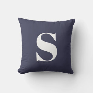 Coussin extérieur de la Marine bleu Monogramme ini