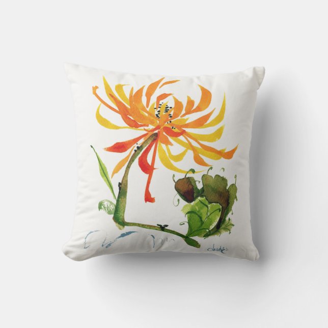 Coussin extérieur de maman de Chinoise d'aquarelle (Recto)