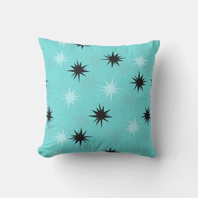 Coussin extérieur de Starbursts de turquoise (Recto)