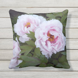 Coussin extérieur de tissu de jolie pivoine