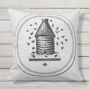 Coussin extérieur de toile de jute blanche