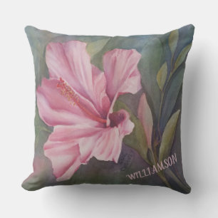 COUSSIN EXTÉRIEUR D'HIBISCUS ROSE CHAUD