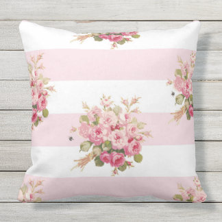 Coussin extérieur du bouquet de Jane de rayure