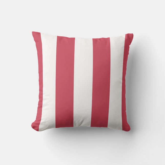 Coussin extérieur en bandes rouge et blanc (Recto)