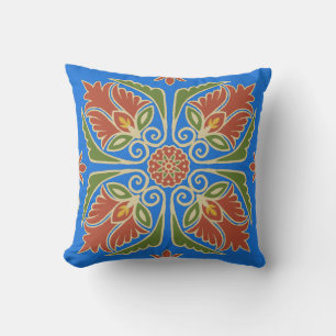 Coussin Extérieur en Carreau de Talavera Floral
