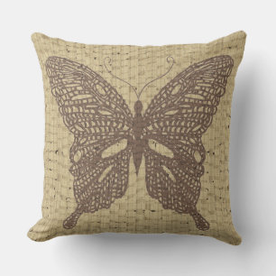 coussin extérieur en rotin papillon