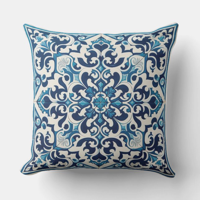 Coussin extérieur en tuiles portugaises (Recto)